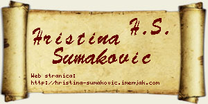 Hristina Šumaković vizit kartica
